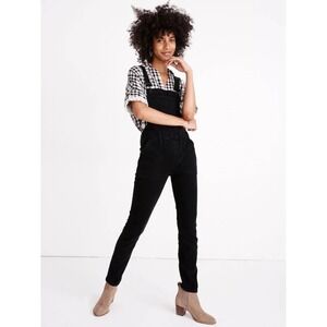 Madewell Skinny Overalls in Lunar Wash Faded Black Denim | Size Small